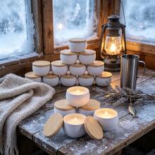 21pcs Candle Making Tool Set, Includes 4 White Candle Jars With Wood Grain Lids And Metal Candle Jars Without Wax, Suitable For DIY Crafts, Weddings, Valentine's Day, Birthdays And Various Holiday Parties, Portable Storage Box With Wicks - 21-piece Set - View 12