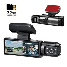 Kamera Dash Cam Mobil Dual Camera 1080P, Perekaman Depan dan Belakang, Penglihatan Malam Inframerah, Perekaman Berulang, Kamera DVR Mobil Sudut Lebar, Layar IPS 3,16 Inci, Kamera Video Dashboard Mobil Lensa Ganda, Dilengkapi Kartu Memori 32GB - hitam - View 1