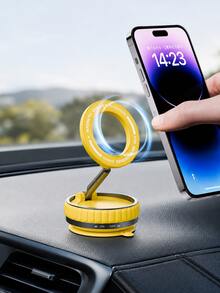 Magnetic Car Phone Holder, Vacuum Suction Cup Phone Mount, 360° Rotating Foldable Dashboard Phone Holder, Strong Magnetic Car Navigation Mount, Convenient Car Accessory, Phone Holder - Multicolor - View 8