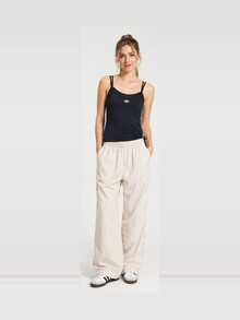 Adidas Originals Women's Side Drawstring Slim Fit Double Layer Vest - Black - View 6