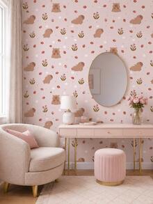 SUPSTICKER Capybara Pattern Peel And Stick Wallpaper, 4 Styles Available, 17.72x47.24 Inches/17.72x118.11 Inches, Suitable For Bedroom, Closet And Furniture Decoration - 1PC - View 5