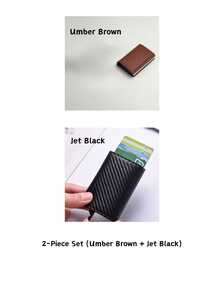 Fashionable Business Men's Wallet Card Holder, Aluminum Alloy Automatic Pop-Up Card RFID Anti-Demagnetization PU Leather Card Case, 6 Colors Available, Daily Commute, Birthday Christmas Halloween Thanksgiving Gift, Practical Premium Portable. - A - View 11