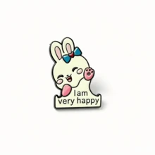 1pc Ins Style Creative Cute Rabbit Metal Brooch, Cartoon Adorable Bunny Badge, Backpack Clothes School Uniform Accessory, Holiday Small Gift - Multicolor - View 8