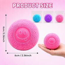 Cute Soft Fluffy Smiling Face Stress Relief Toy, Adorable Squishy Squeeze Ball, Creative Desktop Decompression Gadget, Hand-Held Relaxing Fun Toy, Multi-Color Interactive Gift For Kids And Adults, Birthday Holiday Surprise Gift - Multicolor - View 7
