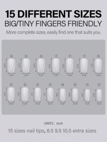 HOTWAY 120 Pieces Combination Full Set Of False Nails, Medium Short Almond And Trapezoid, 15 # Matte Acrylic Nail Tip, Suitable For Nail Salons To Wear Gel Nail Set Nail Supplies - View 12