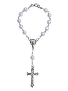Cross Prayer Beads Car Hanging Ornament, Car Interior Decoration, Car Accessories, Holiday Birthday Gift, Fashion Innovative Car Backpack Pendant, Due To Lighting Issues During Shooting, There May Be Slight Color Difference - Multicolor - View 9