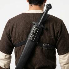 Medieval Leather Back Sword Frog Harness Adjustable Shoulder Scabbard Holder Strap Vintage Knight Cosplay Halloween Costume Accessories - A - View 4