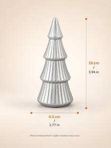 1pc Modern Christmas Tree Decorative Sculpture, Gold/Silver Metallic Finish Abstract Xmas Tree Statue, Minimalist Tabletop Accent For Mantel, Shelf, Entryway, Living Room, Office & Holiday Home Decor - 1PC - View 12