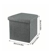 Foldable Storage Ottoman Bench, Linen Fabric Storage Box With Lid,Space-Saving Storage Box, Collapsible Footstool Seat With Storage For Bedroom Living Room, Easy To Clean,3 Sizes 3 Colors, Grey/Beige/Brown - Grey - View 15