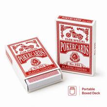 Vintage Poker Cards Set, No.996 Plastic Coated Playing Cards, Red & Blue Classic Design Deck, Retro Motorcycle Pattern Card Game Set, Party Entertainment Gift - Multicolor - View 4