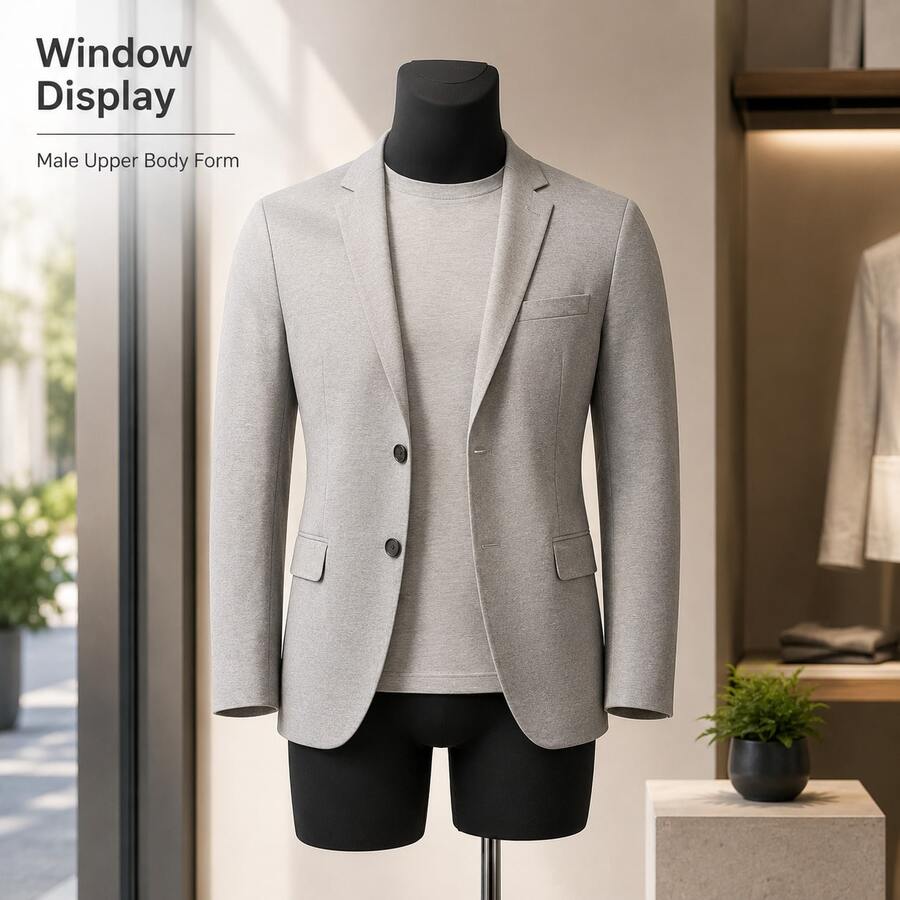 Torso Display Form For Clothes, Store Styling, Photoshoot And Window Decor - 80cm Men's (without Stand) - View 1