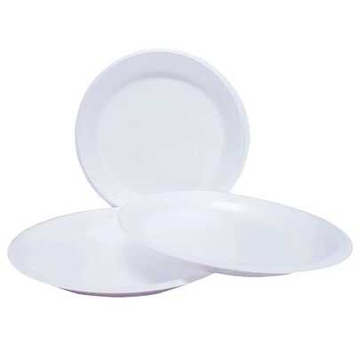 PRATO ISOPOR 23 CM PACOTE C/50 UN BOM APETITE