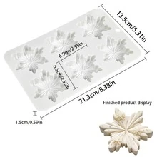 1PC Christmas Snowflake Silicone Mold DIY Made For Making Gypsum Aroma Diffuser Decorative Molds Suitable For Home, Bedroom And Living Room Decoration Molds - Snowflake - View 2