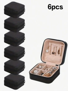 1/6/12Pcs Jewelry Storage Box, Portable Travel Zipper Organizer For Rings Earrings Necklaces, Small Women Jewelry Box, Christmas New Year Gift For Her - Multicolor - View 12