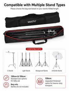 MIAOTU Photography Light Stand Portable Storage Bag 120/130/150cm, Large Capacity Tripod Storage Bag, Dual Zipper Design, Suitable For C-Stand, Background Stand And Umbrella Stand - View 10