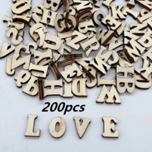 200pcs Mini Wooden Letters A-Z, Unfinished Natural Wood, Random Mixed Letters, Suitable For Crafts, Home Decor And Wood Projects, Woodworking Crafts, Wooden Letters, Craft Materials, Simple Design - Multicolor - View 9