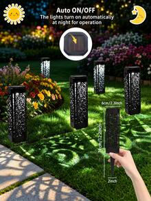 4/8pcs Solar Powered Ground Lights, Waterproof Outdoor LED Landscape Lights, Auto On/Off Solar Garden Lights, Suitable For Yard, Lawn, Pathway Decorative Solar Lighting, Halloween, Christmas, Party And Holiday Decoration - Warm Light - View 4