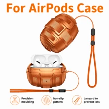 Compatible With Airpods 4 5 Pro Pro 2 Pro 3 Case, 360° Rotating Magnetic Lock Mecha Shockproof Cover Includes An Anti-Lost Lanyard - Multicolor - View 9