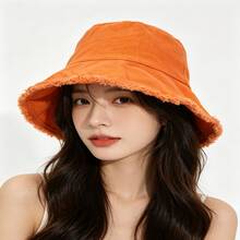 1pc Solid Color Tassel Bucket Hat, UV Protection Sun Hat, Suitable For Beach Vacation, Travel And Daily Street Wear - Women's Bucket Hat - View 10
