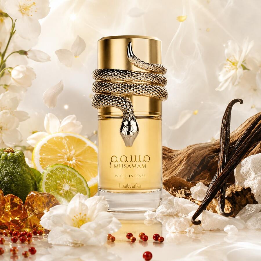Lattafa MYSTICAL – Musamama White Intense 30 مل – عطر مركز - خشبي و ترابي - مشاهدة 1