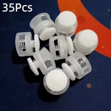 35/45/56/66/72/82Pcs Plastic Spring Buckle, Round Hole Cylinder Drawstring Stopper, Colorful Plastic Nylon Spring Buckle, No-Tie Shoelace Buckle Fastener, Shoelace Fixing Adjustment Buckle, Random Color - Multicolor - View 16