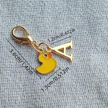 1pc 2-In-1 26 Letters + Pink/White Heart Lobster Clasp, Exquisite Cute Pink Small Heart Keychain/A-Z 26 Letters Keychain/Suitable For Bags, Wallets And Other Decorative Charms - Rubber Duck - View 4