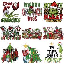Panini Festive Grinch Xmas Iron‑On Heat Transfer Prints,Multi‑Pattern Heat Transfer Stickers For Garment Fabric DIY Handmade Decoration - Multicolor - View 1