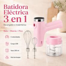 Electric Garlic Beater & Garlic Stamper - Pink-3-in-1 - View 4