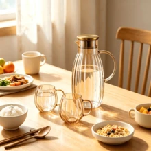 7‑Piece Drinkware Set, Including 1 Pitcher And 6 Cups. Featuring A Large‑Capacity Design With Transparent Texture And A Comfortable Grip. Suitable For Holding Fruit Juice And Tea. Practical And Attractive, Ideal For Home Use And Entertaining Guests. - Multicolor - View 6