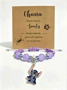Disney, New 1-Piece Set, Cartoon Stitch, Alloy Hand Woven Adjustable Bracelet, Suitable For Halloween, Christmas Gifts, Perfect As A Beautiful Gift For Friends, Family, And Partners - Multicolor - View 6