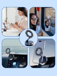 360° Three-Axis Foldable MagSafe Car Phone Holder - Vacuum Magnetic Base, Supports Navigation, Compatible With All MagSafe Devices, Multi-Angle Adjustment, No Charging Required, Compact Foldable Design, Durable Hinge Mechanism, Won't Damage Car Interior - A - View 6
