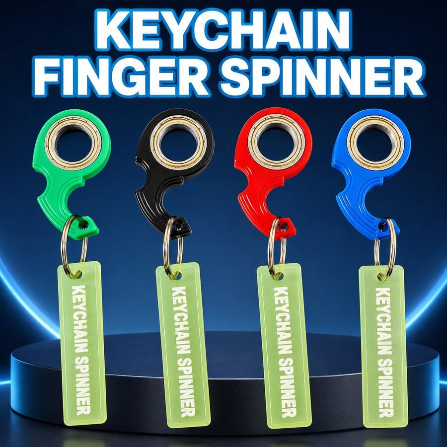 1pc- Keychain, Portable Rotating Metal Keychain, Glow-In-The-Dark Pendant Hanging Decoration, Bag Accessory, Selected Birthday Gift, Unique Holiday Gift Choice Fidget Toy/3d Printed Fidget/Fidgets/Keychains/Halloween