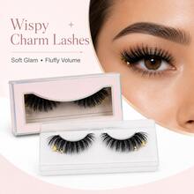 ARISON 1 Pair Eyelashes False Lashes Extension For Halloween Festival Colorful Lashes Handmade Soft And Light Comfortable - Black - View 4