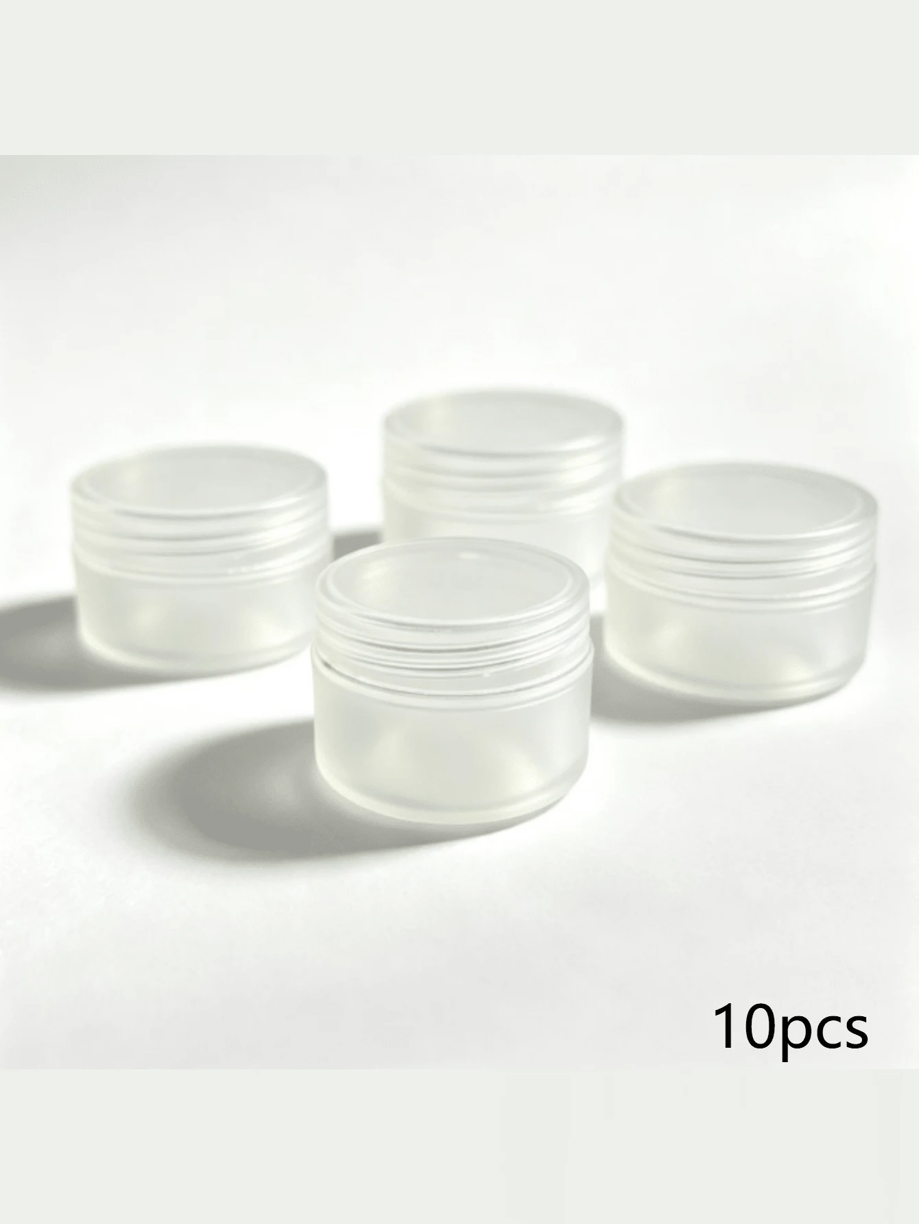 10pcs Solid Color PP Minimalist 10g Travel Dispenser Bottles, Portable Powder & Cream Containers, Empty Plastic Sample Jars, Round Cosmetic Jars For Cream, Lotion, Powder, Travel Storage, Leak-Proof Travel Containers - Clear - View 1