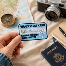 1pc/2pcs/3pcs/4pcs Wanderlust Card Globetrotter Iron-On Patch, Airplane Travel Credit Card Embroidered Applique For Travel Lovers - Multicolor - View 2