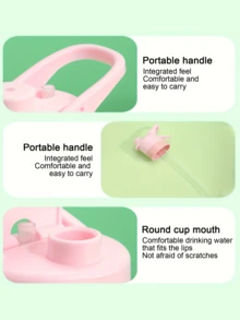 1pc Gradient Spray Sports Water Bottle, Portable Leak‑Proof Water Bottle With Handle For Outdoor Travel Fitness Student Summer Drinkware - Multicolor - View 5
