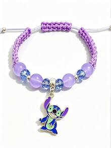 Disney, New 1-Piece Set, Cartoon Stitch, Alloy Hand Woven Adjustable Bracelet, Suitable For Halloween, Christmas Gifts, Perfect As A Beautiful Gift For Friends, Family, And Partners - Multicolor - View 9