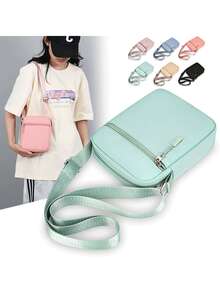 New Arrival Women Mini Oxford Cloth Crossbody Bag, Mult‑Pocket Simple Single‑Shoulder Phone Bag Fashion Daily Purse - Multicolor - View 2
