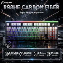 Keyboard Gaming Mekanik ATTACK SHARK R98HE Serat Karbon Berkabel RT, Saklar Magnetik Efek Hall Hot Swap, Tingkat Polling 8KHz, Akurasi RT 0,005mm, Lampu Latar RGB, Driver Web untuk PC Mac Gamer Esport - View 2