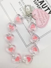 Cute Transparent Bear And Heart Pendant Keychain Card Bag, Adorable Heart Keychain, ID Card Holder, Bank Card Holder, Meal Card Protector, PU Wrist Strap Card Bag, With ID Window And Card Slots, Suitable For Student ID, Transit Card, Student Badge, Employee ID, Access Card, For Students, Healthcare Workers, Teachers, Back To School, Office And Daily Use, Birthday Gift, Halloween And Christmas Gift - Multicolor - View 15