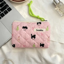Floral Coin Purse, Portable Travel Lipstick Bag, Cosmetic Storage Bag Card Holder, Sweet Strawberry Clutch Bag - Multicolor - View 14