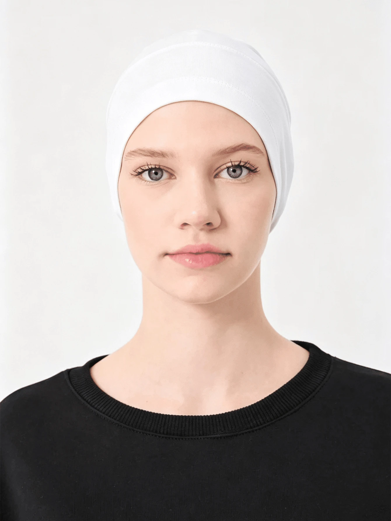 1pc Solid Color Elastic Back Headscarf Hat Modal Base Layer Beanie Cap Hair Covering Stretchable Bonnet High Elasticity - White - View 1