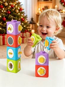 Toddler Sensory Activity Cube, Toddler Sensory Toy, Early Learning Toy, Colorful Learning Toy, Early Development Gift For Boys And Girls - Multicolor - View 1