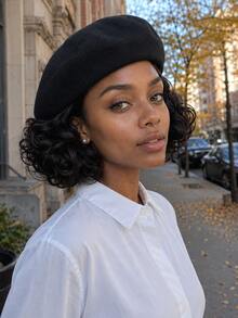 1pc Women's All-In-One Wig Cap, 2-In-1 Beret Hat, Women's Hat, Winter Hat, Hair Cap, Suitable For Daily Wear And Styling - Multicolor - View 4