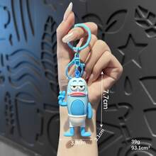 1pc Cartoon Character Figure Keychain, Cute 3D Silicone Bag Charm Pendant, Metal Key Ring Ornament, Funny Decor Accessory Gift For Teens Adults - Multicolor - View 13