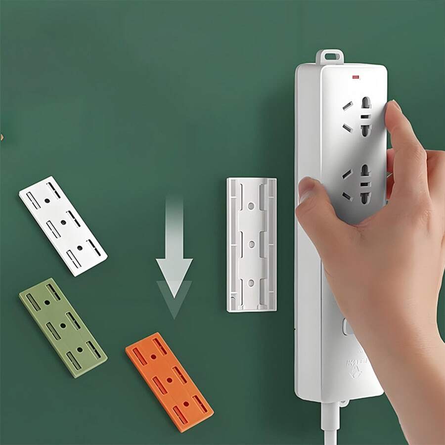 1個壁掛式電源接線板收納架 免鑽孔路由器固定器 - 套裝 - 查看 1