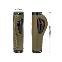 ZTTO Retro Stitched Leather Bike Handle Grips, Ergonomic Palm Support Lock-On Anti-Slip MTB Road Bicycle Handlebar Cover For Cycling Commuting - Multicolor - View 2
