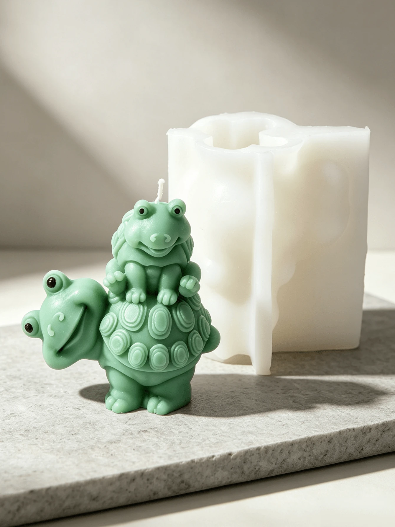 Turtle On Turtle Silicone Candle Mold Cartoon Turtle Animal Aroma Candle Mold Stacked Animal Wax Mold For DIY Soap Resin Plaster, Kids Home Decor Gift