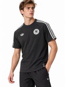 Adidas World Cup Jersey Men's Germany National Football Team Series New Short Sleeve T-Shirt - Dark Grey - View 2