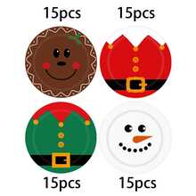 5pcs/20pcs/60pcs Christmas Party Paper Plates, 7-Inch,Featuring Red And Green Holiday Belt, Snowman, And Gingerbread Man Designs; Suitable For Christmas Parties And Winter Holiday Gatherings. - View 8